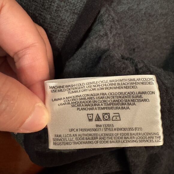 NWT Eddie Bauer Men's 1/4 Zip Sweater Fleece Pullover Heather Sycamore Large - Picture 12 of 13